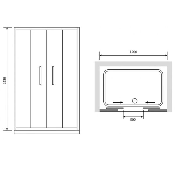  Душевая дверь 120*195 PA-11 хром/матов/6мм RGW