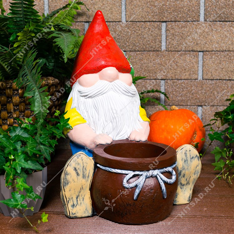  Фигура Гном с кадушкой F09322 400x350x470мм