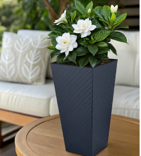  Горшок для цветов 34л InGreen Manhattan Cube дрен.вставка вулкан.серый IG671410026