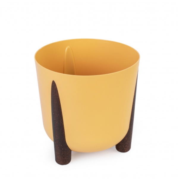 Кашпо 21л на ножках Жардин (с дренажной вставкой) горчичный М9128