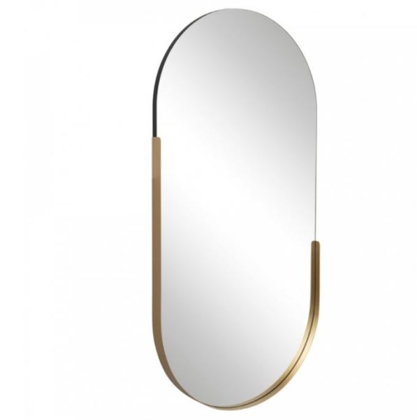  Зеркало настенное овал металл 80*40см белое золото 8040-Zm4