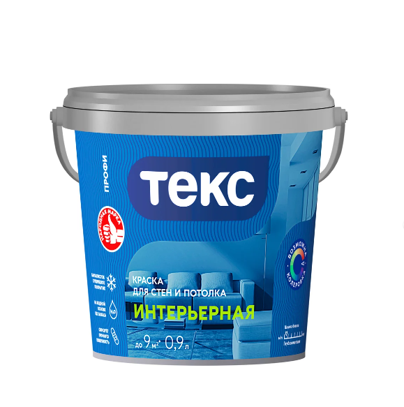  Краска интерьерная матовая белая 0,9л ПРОФИ А ТЕКС