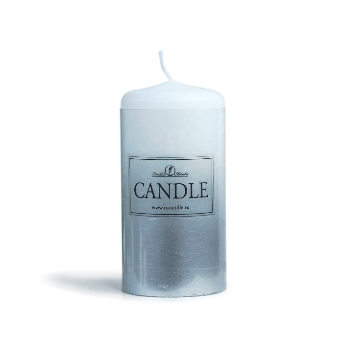  Свеча пеньковая 50х100 серебро candle 0309