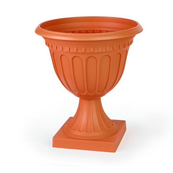  Вазон для цветов пластиковый 12л Олимпия М9069 коричневый высокая ножка (уп.5шт)