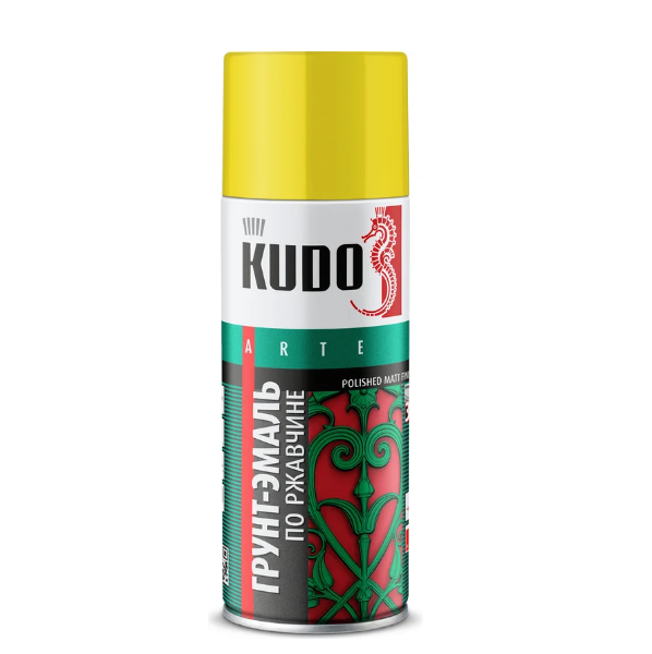  Краска аэр. грунт-эмаль по ржавчине желтая RAL1018 KU-311018