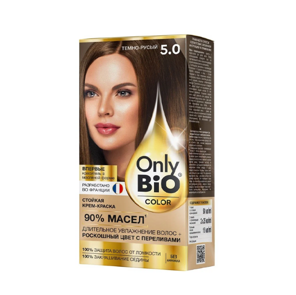  Краска для волос 5.0 Темно-русый Only Bio Color