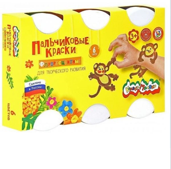  Краски пальчиковые 6цв Каляка Маляка 60мл 061764