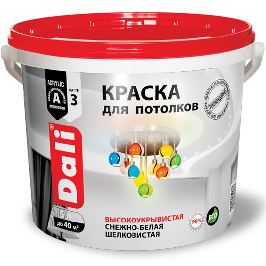  Краска в/д  для потолков 9л DALI арт. 20903 Рогнеда