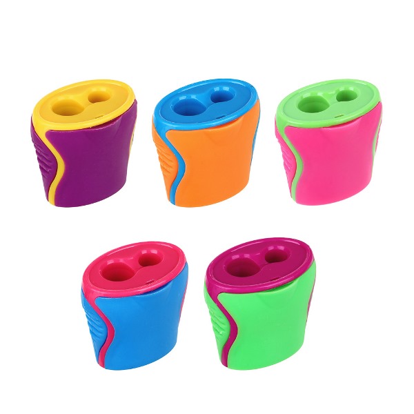  Точилка с контейн.2 отверст 4цв 576-044