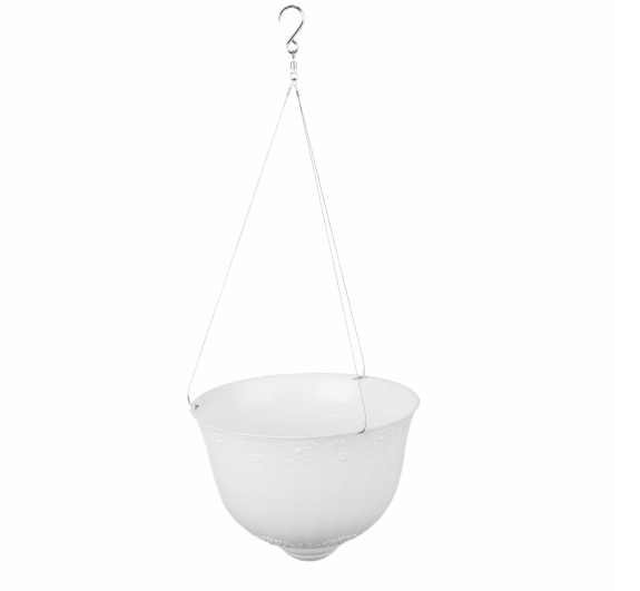  Кашпо 10л Венеция подвесное-трос М9130 белый (у10)