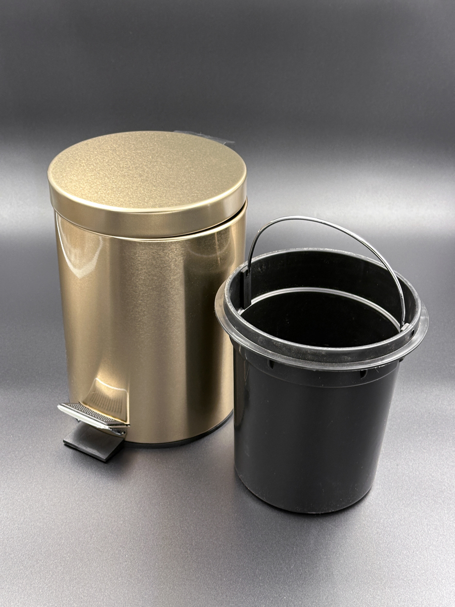  Ведро для мусора 3л золотое 13844