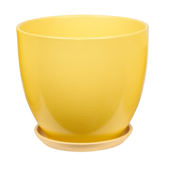  Горшок для цветов керамический Колор Гейм №5 d22см желтый Высокий овал