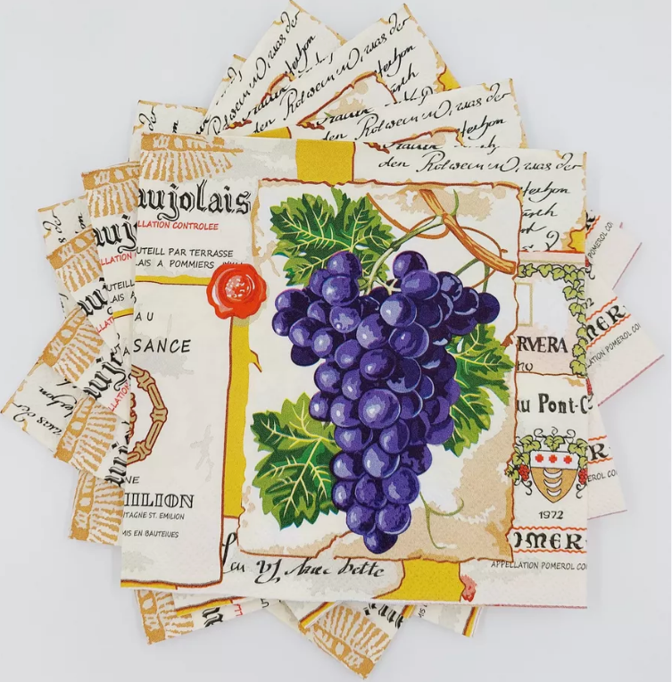  Салфетки бумажн. Bouquet Home collection Classic 3-х сл 20шт Виногр.венок 42914