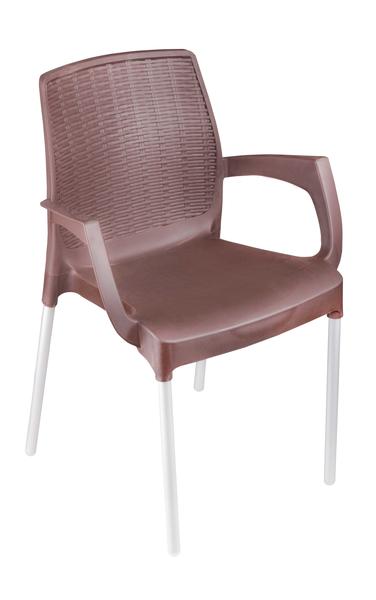  Кресло пласт Прованс М6365 коричн (уп.3)
