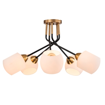  Люстра 40Вт 5*Е27 на штанге 2113/5P Copper/Black Escada 