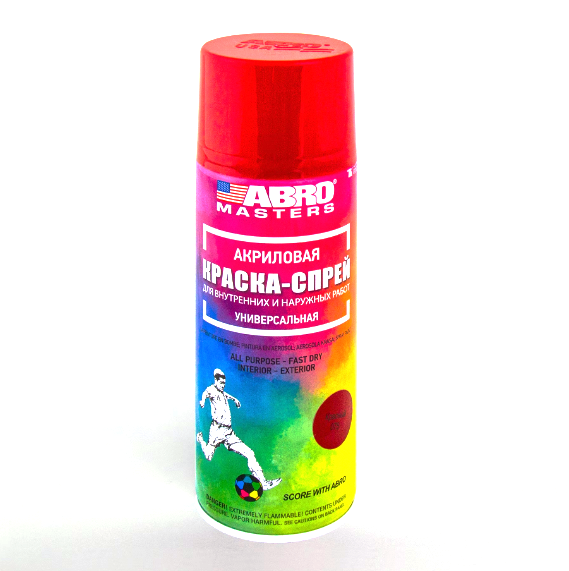  Краска аэрозольная акриловая красная 075 ABRO MASTERS SP-075-AM (12)