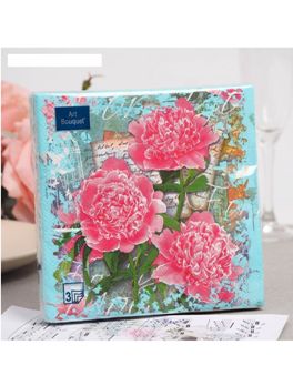  Салфетки бумажн. Art Bouquet 3-х сл 20шт Пионы 33*33см 37538