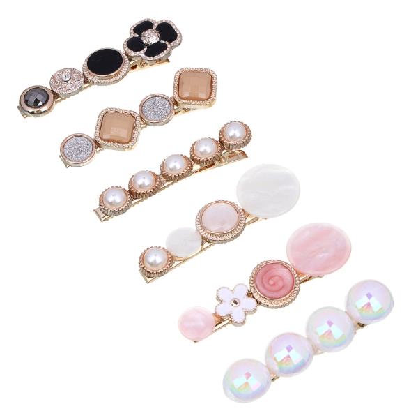  Заколка-зажим для волос с декором, 6см, пластик, металл,ЮНИLOOK 321-383