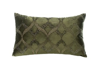  Подушка с бисером Арабески зеленая 30х50см 70SW-20402 GARDA DECOR