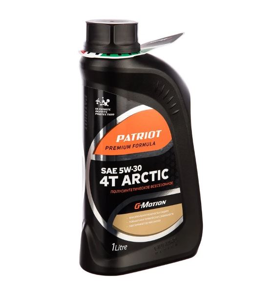  Масло 4-х тактное 1л моторное полусинтетическое 4T 5W30 Patriot G-Motion Arctic 