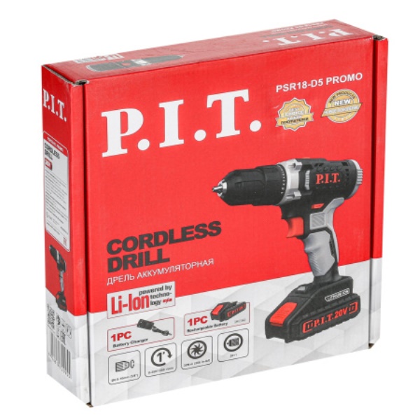  Дрель-шуруповерт аккум 20В 1АКБ 1,5Ач, ЗУ PSR18-D5 PROMO PIT