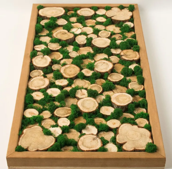  Панно деревянное для бани 80х40см мох/можжевельник Люблю баню