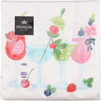  Салфетки бумажн. Bouquet de Luxe 3-х сл 25шт Коктейль 24*24см 37200