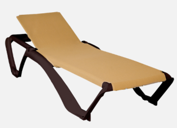  Шезлонг 191,5*71*39см Miami шоколад с бежев тканью до 200кг