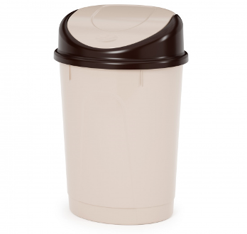  Контейнер для мусора 12л овальный мокко-беж. М1549 (уп.6)