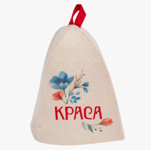  Шапка банная Краса фетр белый Б4947