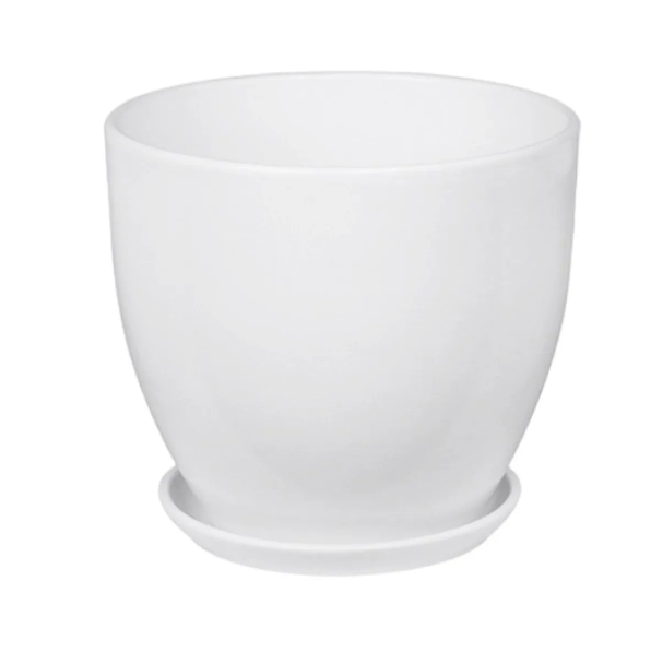  Горшок для цветов керамический Колор Гейм №6 d26см белый Высокий овал