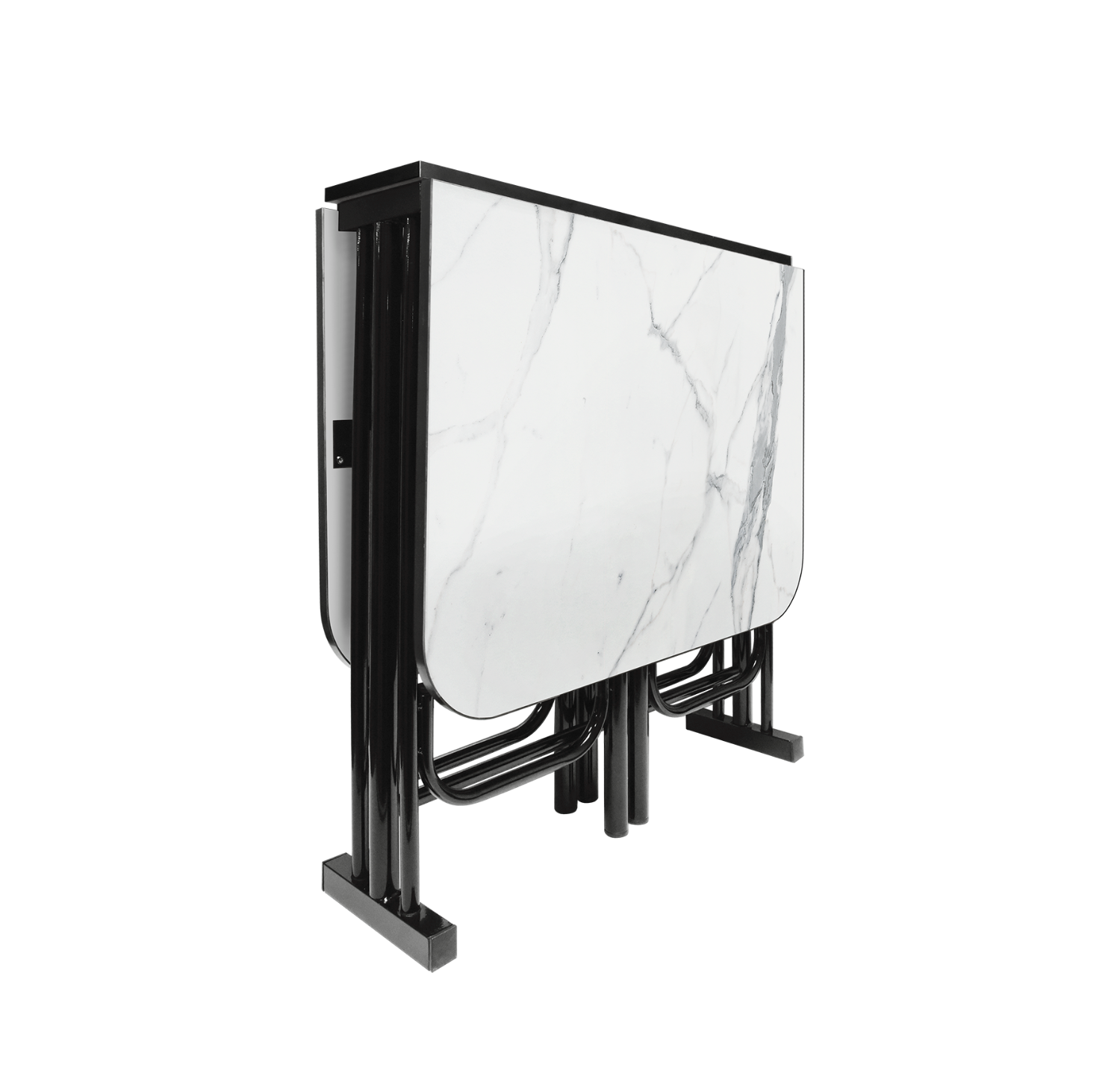  Стол трансформер ТС-2 120*68*76 Мрамор Бел каркас черн БП-00022699 (стол книжка)