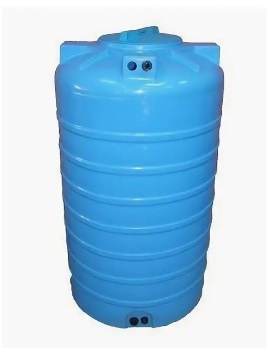  Бак д/воды с фитинг 500л цилиндр. вертикал. синий