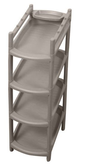  Этажерка для обуви 4-секц Rambai серый 255х415х810 221307135/04