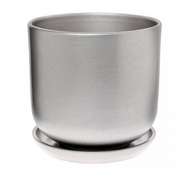  Горшок для цветов керамический Металлик №4 d18см Цилиндр