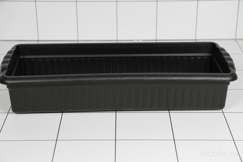  Ящик для цветов и рассады 440*190*85 б/дрен.решетки черный М024 Радиан