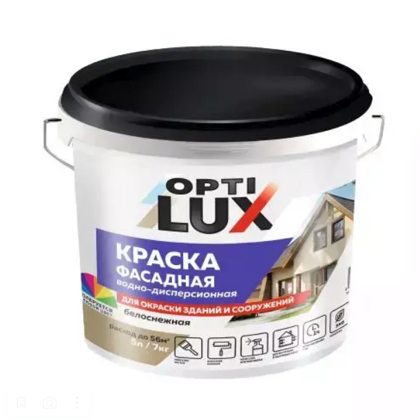  Краска в/д фасадная Оптилюкс 7кг Ижсинтез Ж