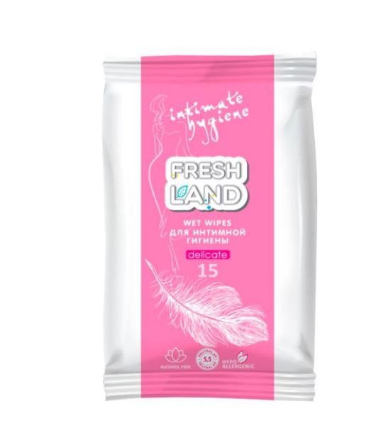  Салфетки влажные 15шт Д/интим гигиены 50098 FreshLAND