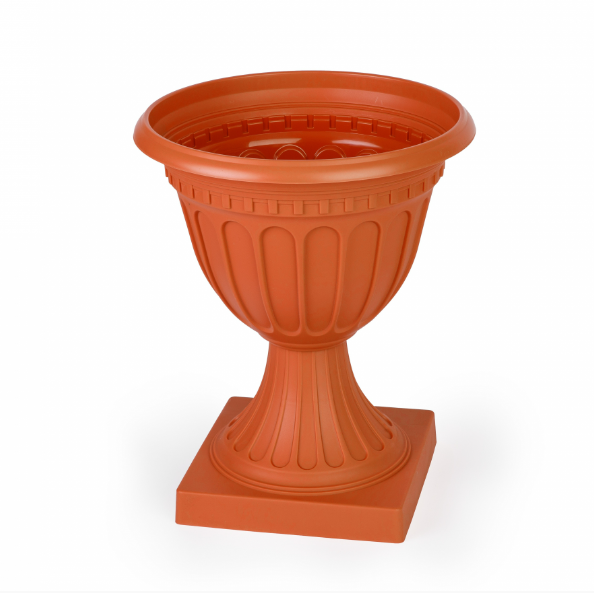  Вазон для цветов пластиковый 18л Олимпия М9071 коричневый (уп.4шт)