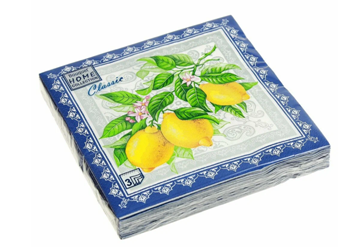  Салфетки бумажн. Bouquet 3-х сл 20шт Скатерть с лимонами 33х33см 25248
