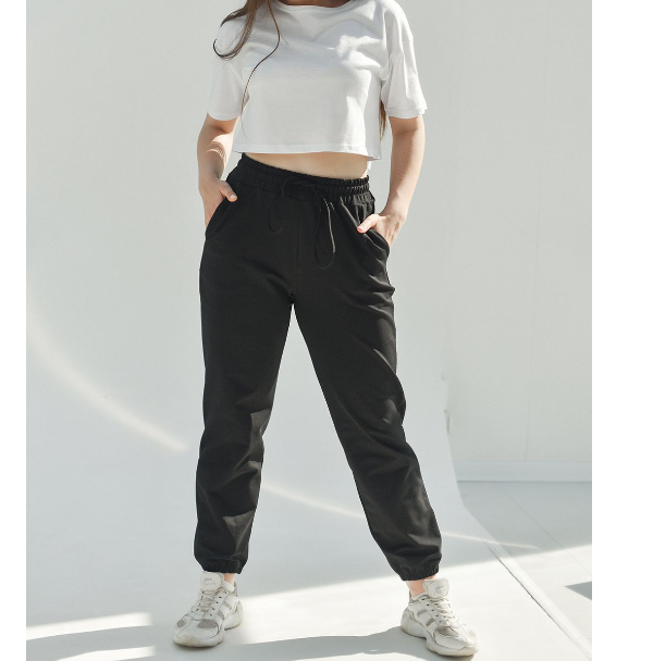  Брюки жен. Спорт р.50 черный 1945-Фут