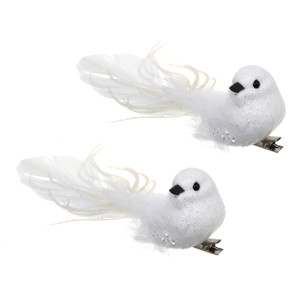  Украшение Птицы на прищепке 2шт 3*14см пластик 397-444 СНОУ БУМ