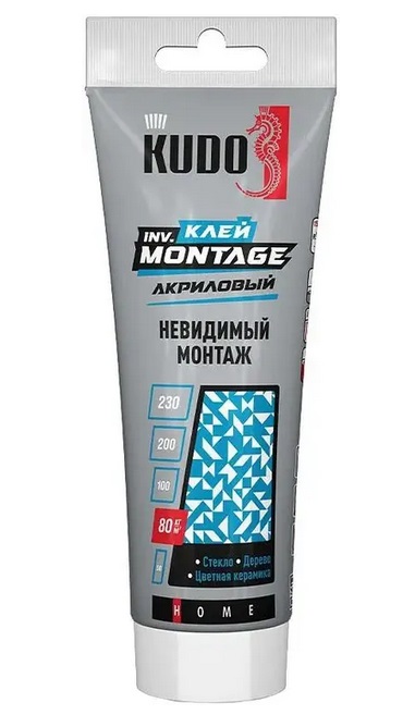  Клей монтажный акрил 200мл прозр KUDO HOME inv.Montage д/невид монт KВТ-320