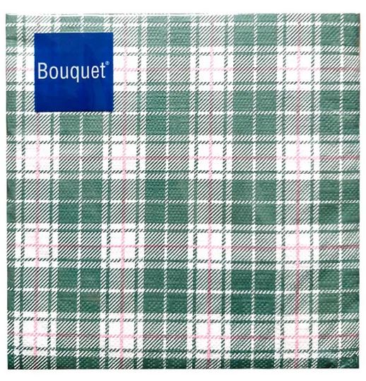  Салфетки бумажные 3-х слойные 33х33см 20шт УЗОР ЗЕЛЕНЫЙ Арт Букет