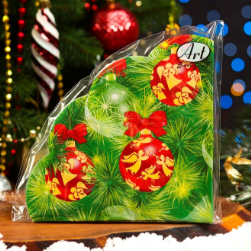  Салфетки бумажные 3-х слойные 12шт УКРАШЕНИЕ НА НОВОГОДНЕЙ ЕЛИ Арт Букет Рондо