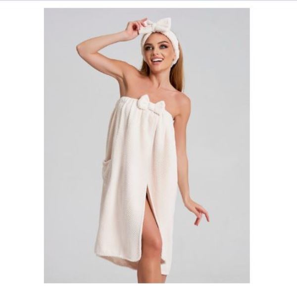  Набор для сауны жен Cherir 4294100 (килт+повзяка молочный)