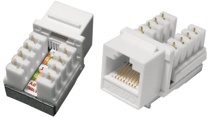  Модуль комп KEYSTONE RJ 45, IDC110 Кат. 5+, гор/вход (TNT 07B-188-WH)