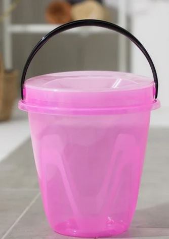  Ведро 8л п/эт Евро пищевое розовое с крышкой Радиан