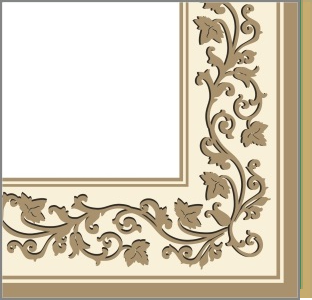  Салфетки бумажн. Bouquet Home collection Classic 3-х сл 20шт 33*33 Зол.узоры беж 57512