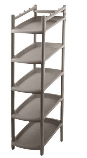  Этажерка для обуви 5-секц Rambai серый 255х415х1050 221307235/04